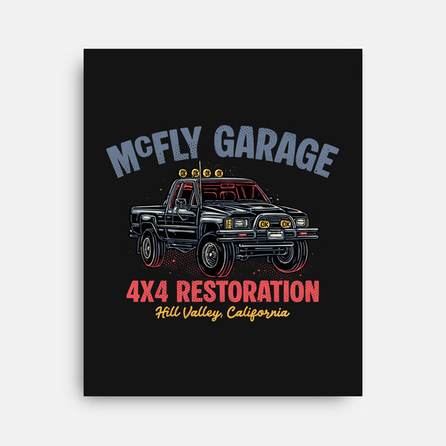 McFly Garage-None-Stretched-Canvas-glitchygorilla