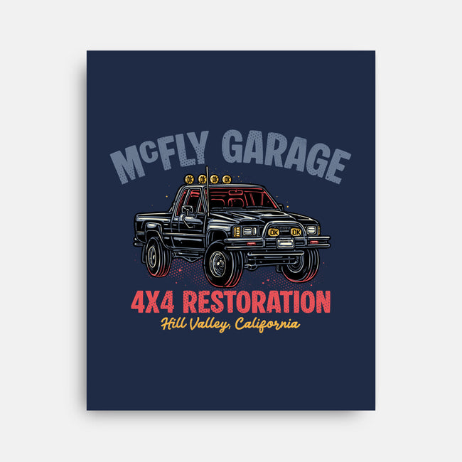 McFly Garage-None-Stretched-Canvas-glitchygorilla