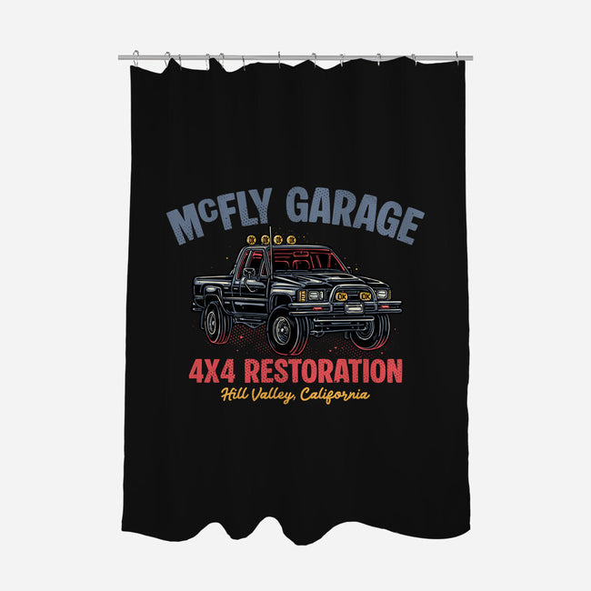 McFly Garage-None-Polyester-Shower Curtain-glitchygorilla