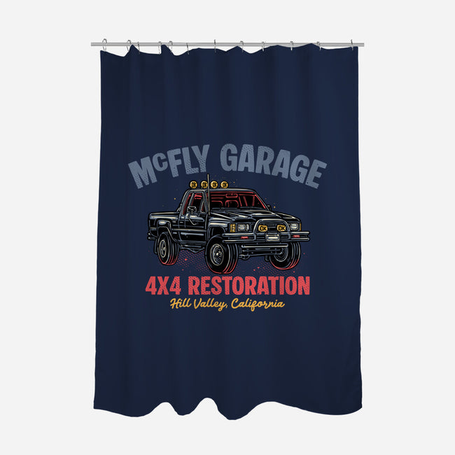 McFly Garage-None-Polyester-Shower Curtain-glitchygorilla