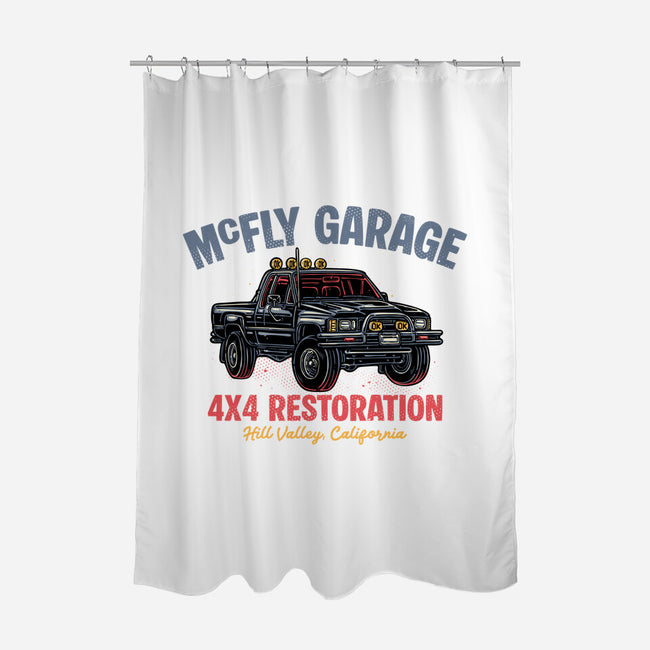 McFly Garage-None-Polyester-Shower Curtain-glitchygorilla