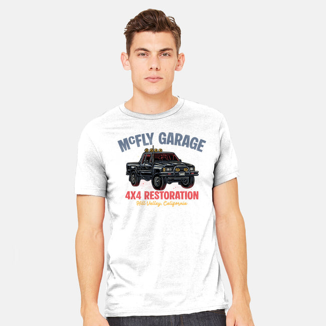 McFly Garage-Mens-Heavyweight-Tee-glitchygorilla