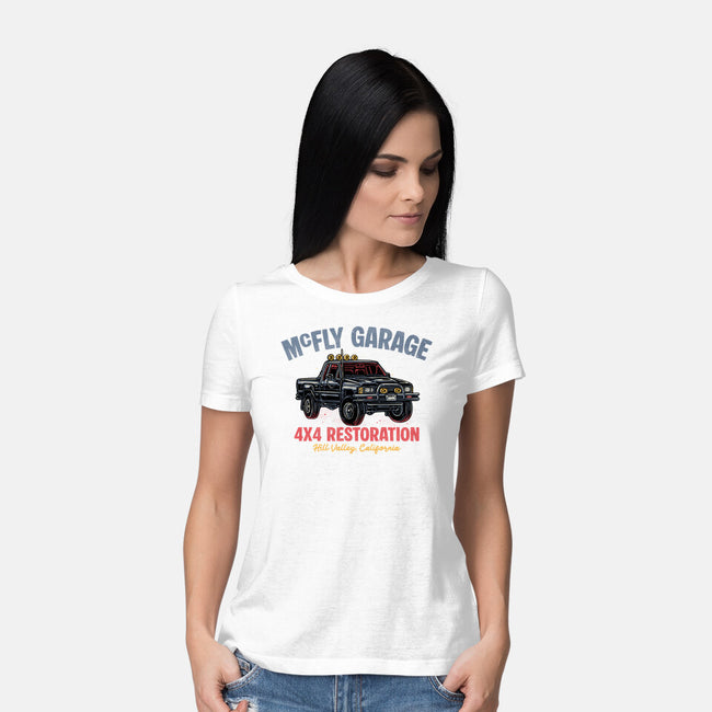 McFly Garage-Womens-Basic-Tee-glitchygorilla