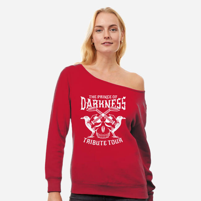 The Prince Of Darkness Tribute Tour-Womens-Off Shoulder-Sweatshirt-Boggs Nicolas