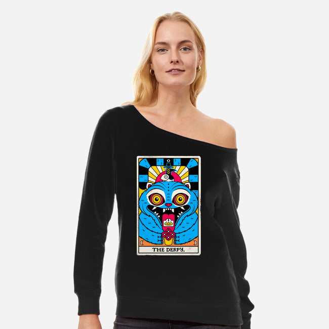 Derpy Tarot Card-Womens-Off Shoulder-Sweatshirt-rocketman_art