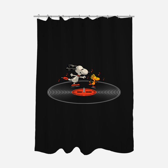 Beagle Records-None-Polyester-Shower Curtain-erion_designs