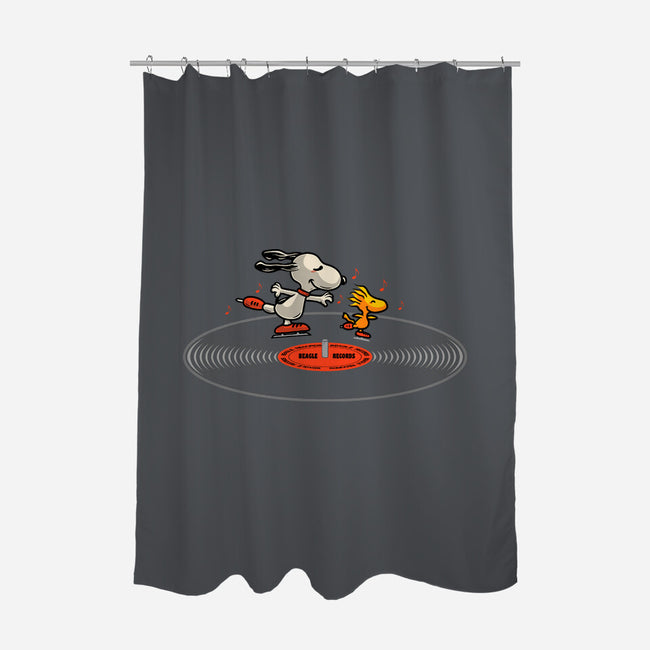 Beagle Records-None-Polyester-Shower Curtain-erion_designs
