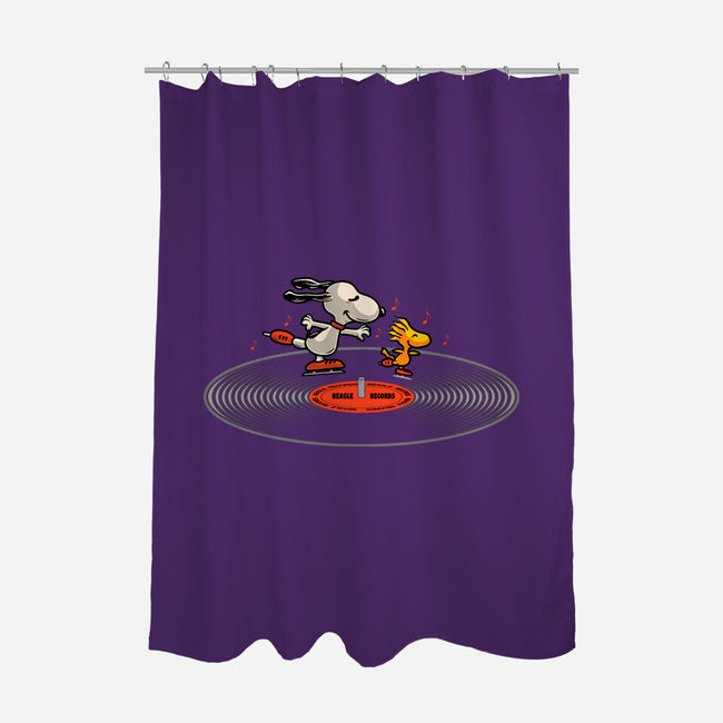 Beagle Records-None-Polyester-Shower Curtain-erion_designs