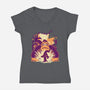 Banana Mayhem-Womens-V-Neck-Tee-rmatix
