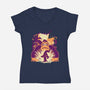 Banana Mayhem-Womens-V-Neck-Tee-rmatix