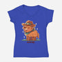 Howdy Cowdy-Womens-V-Neck-Tee-TechraNova
