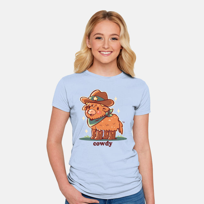 Howdy Cowdy-Womens-Fitted-Tee-TechraNova