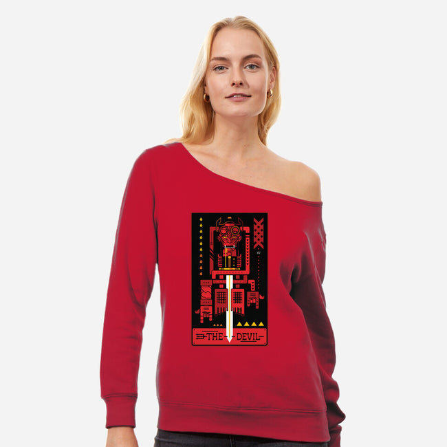 Mistah Devil-Womens-Off Shoulder-Sweatshirt-BadBox