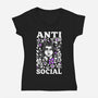 Anti Social-Womens-V-Neck-Tee-piercek26
