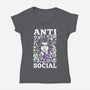 Anti Social-Womens-V-Neck-Tee-piercek26
