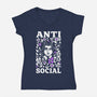 Anti Social-Womens-V-Neck-Tee-piercek26
