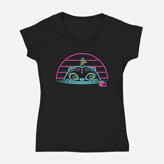 Derpy And Bird-Womens-V-Neck-Tee-rocketman_art