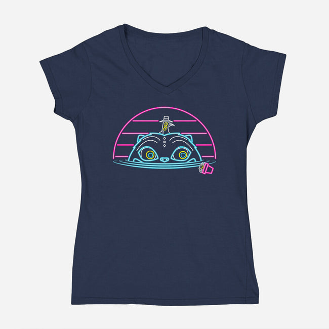 Derpy And Bird-Womens-V-Neck-Tee-rocketman_art