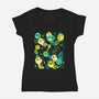 Tadpole Family-Womens-V-Neck-Tee-Vallina84