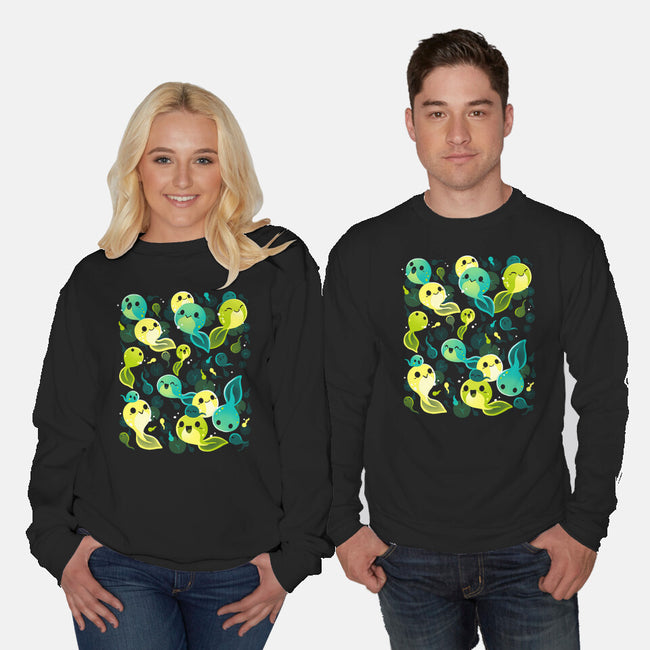 Tadpole Family-Unisex-Crew Neck-Sweatshirt-Vallina84