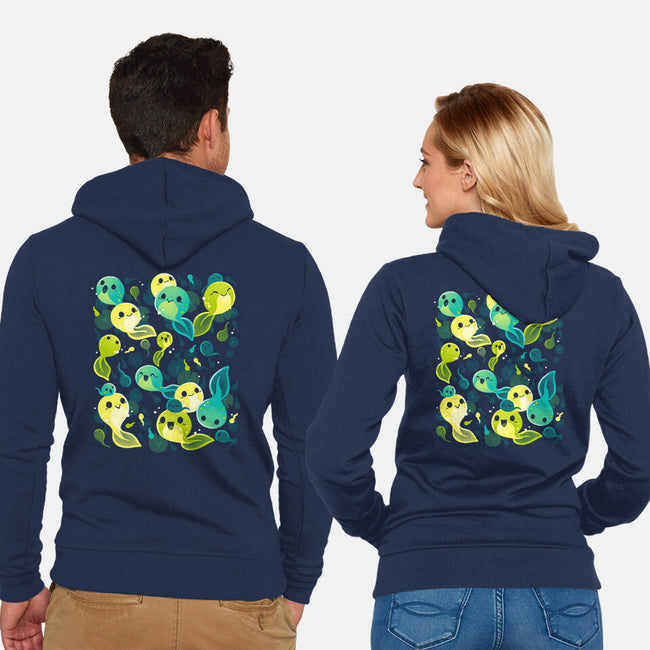 Tadpole Family-Unisex-Zip-Up-Sweatshirt-Vallina84