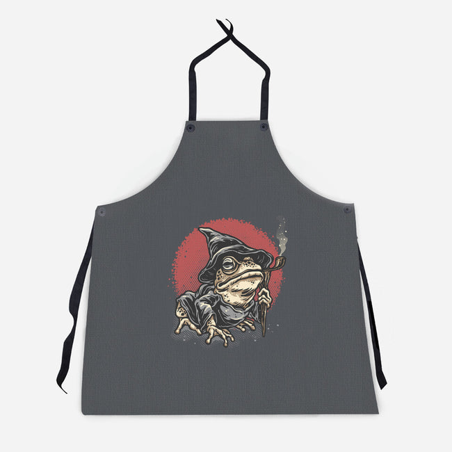The Wizard Frog-Unisex-Kitchen-Apron-glitchygorilla