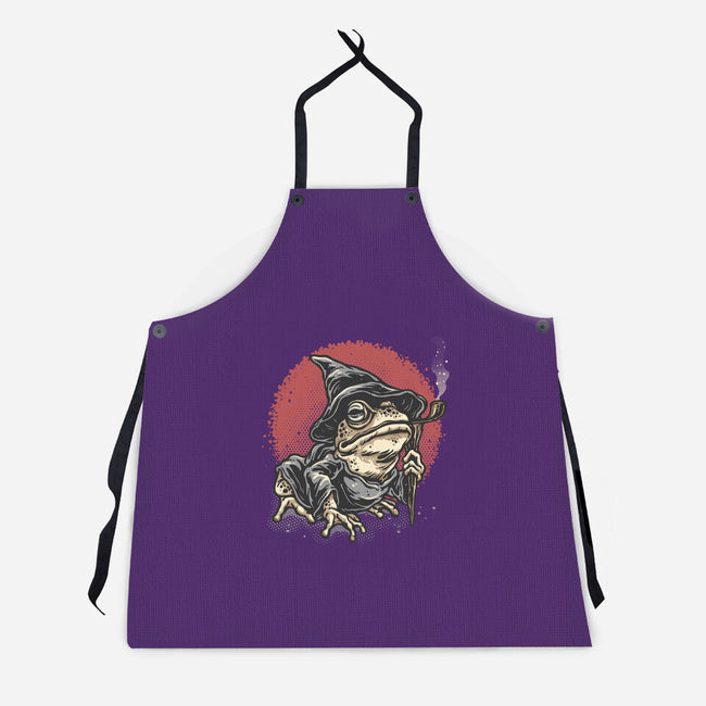 The Wizard Frog-Unisex-Kitchen-Apron-glitchygorilla