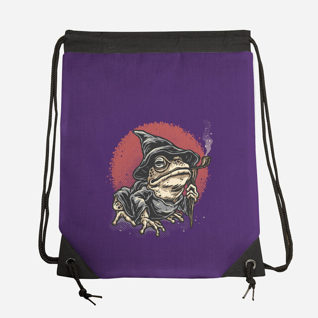 The Wizard Frog-None-Drawstring-Bag-glitchygorilla