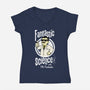 Fantastic Science With Mr. Fantastic-Womens-V-Neck-Tee-Wookie Mike