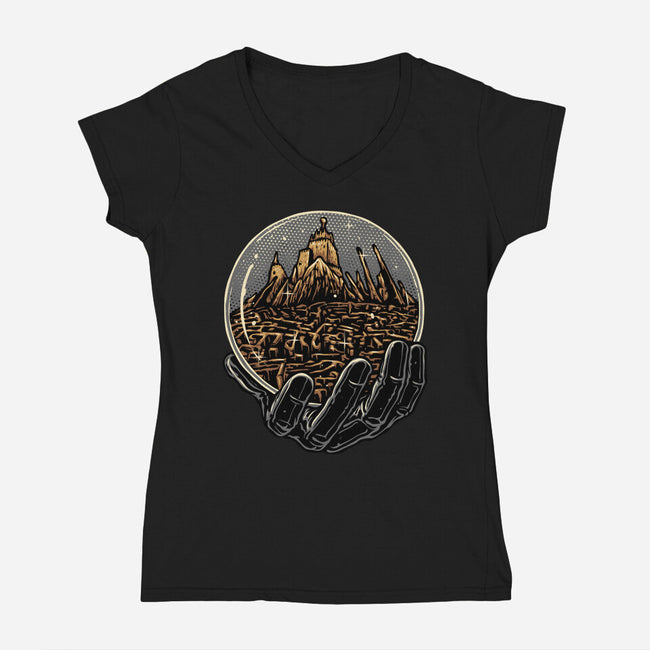Wander Inside The Maze-Womens-V-Neck-Tee-glitchygorilla