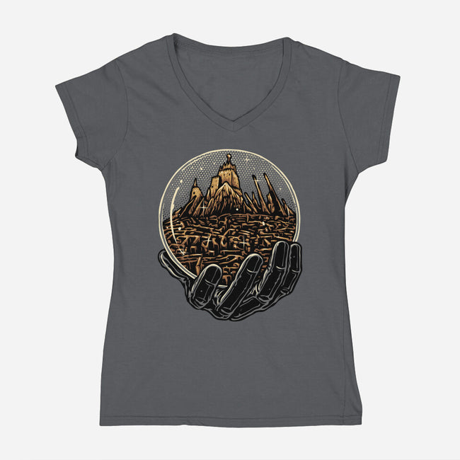 Wander Inside The Maze-Womens-V-Neck-Tee-glitchygorilla