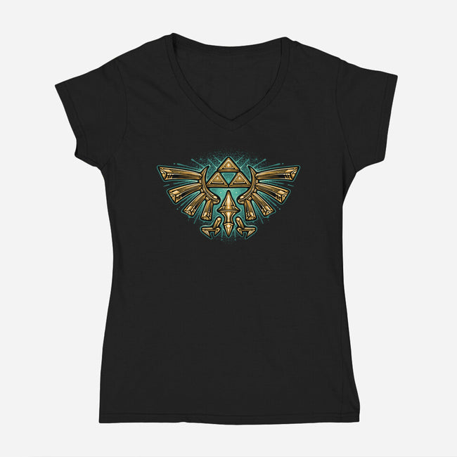 Courage To Protect The Land-Womens-V-Neck-Tee-glitchygorilla