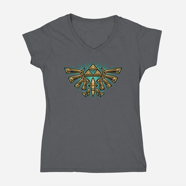 Courage To Protect The Land-Womens-V-Neck-Tee-glitchygorilla