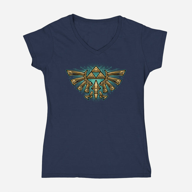 Courage To Protect The Land-Womens-V-Neck-Tee-glitchygorilla