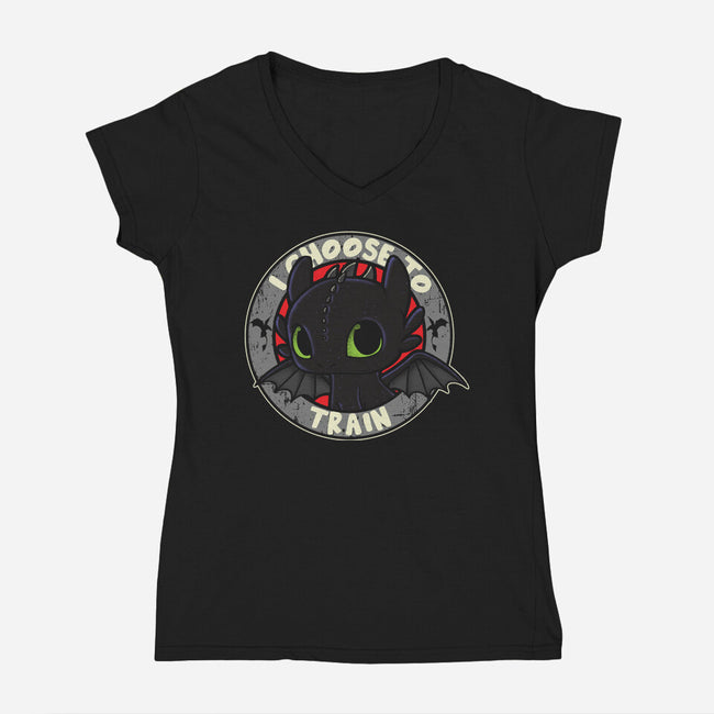 I Choose To Train-Womens-V-Neck-Tee-turborat14