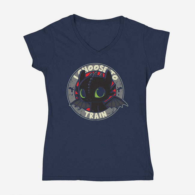 I Choose To Train-Womens-V-Neck-Tee-turborat14