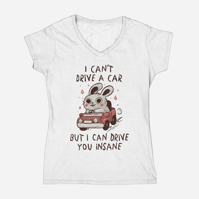 I Can Drive You Insane-Womens-V-Neck-Tee-koalastudio
