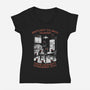 Return To Bed Human-Womens-V-Neck-Tee-eduely