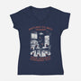 Return To Bed Human-Womens-V-Neck-Tee-eduely
