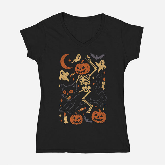 Spooky Gallop-Womens-V-Neck-Tee-eduely