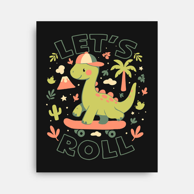 Lets Roll Dino-None-Stretched-Canvas-eduely