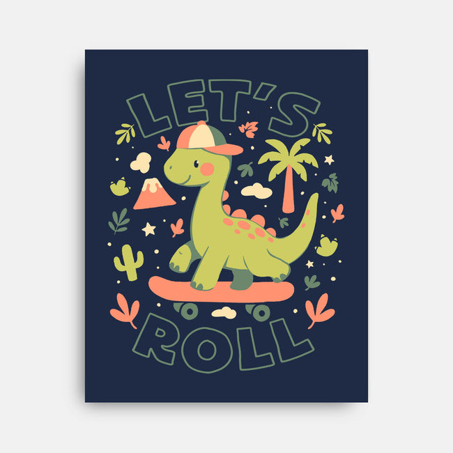 Lets Roll Dino-None-Stretched-Canvas-eduely