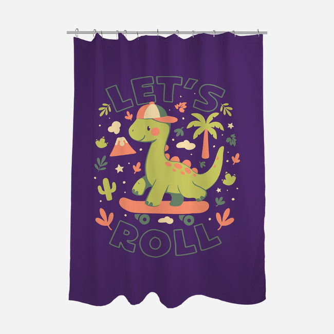 Lets Roll Dino-None-Polyester-Shower Curtain-eduely