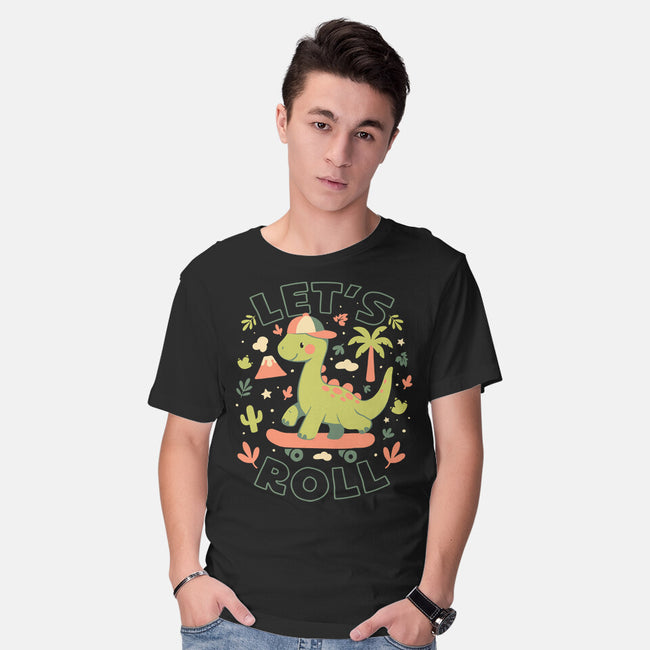Lets Roll Dino-Mens-Basic-Tee-eduely