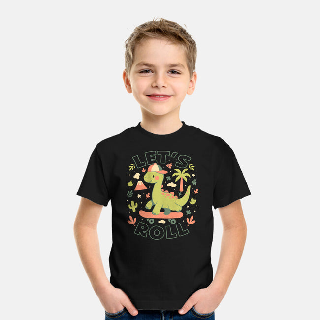 Lets Roll Dino-Youth-Basic-Tee-eduely