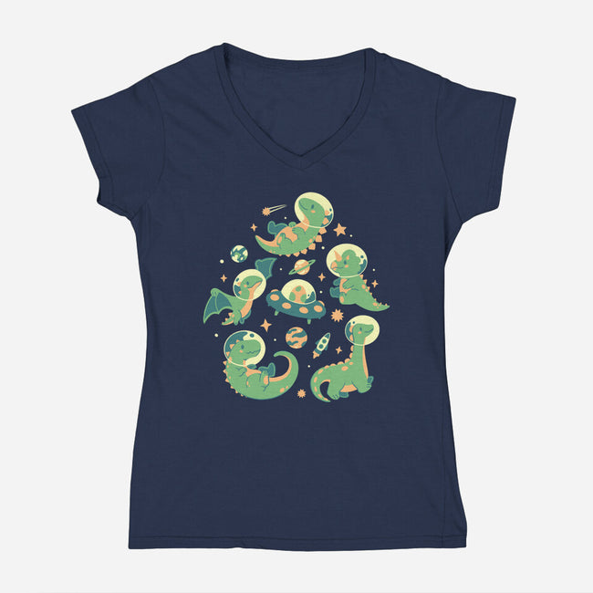 Dinonauts-Womens-V-Neck-Tee-eduely