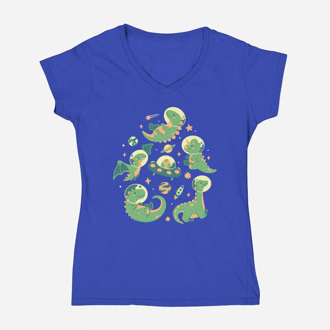 Dinonauts-Womens-V-Neck-Tee-eduely