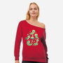 Dinonauts-Womens-Off Shoulder-Sweatshirt-eduely