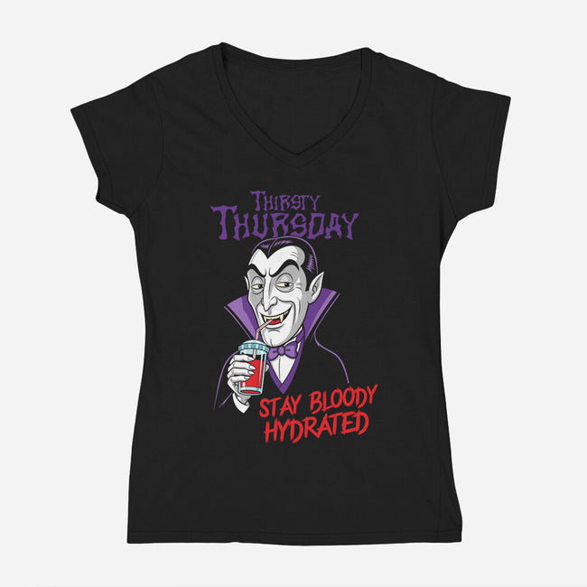 Thirsty Thursday-Womens-V-Neck-Tee-P1yu5h