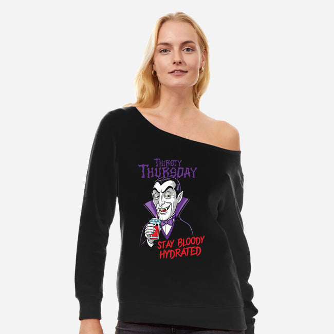 Thirsty Thursday-Womens-Off Shoulder-Sweatshirt-P1yu5h